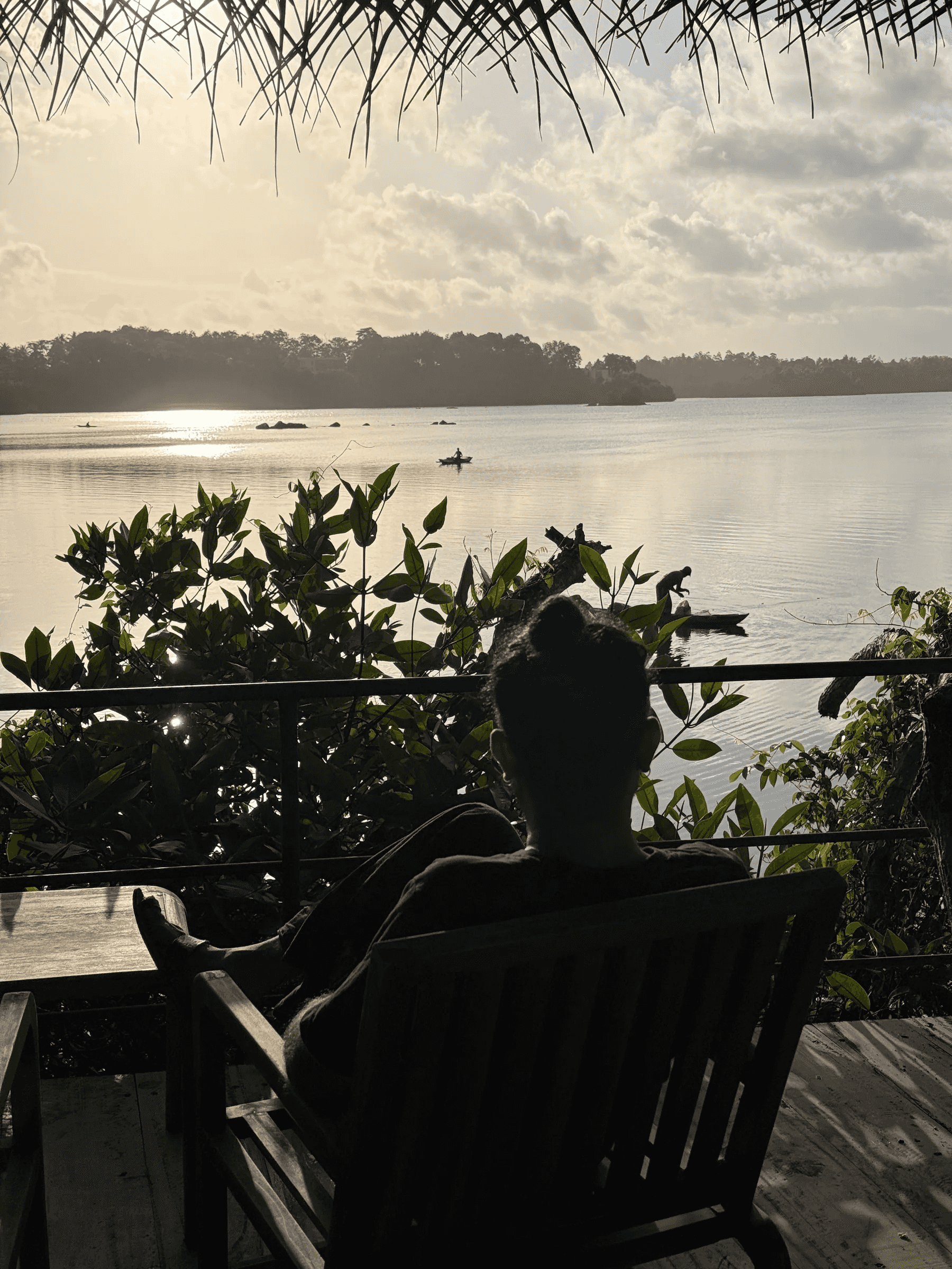 Koggala Lake at sunrise from the deck